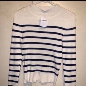 Forever 21 Stripe Turtleneck Sweater Top